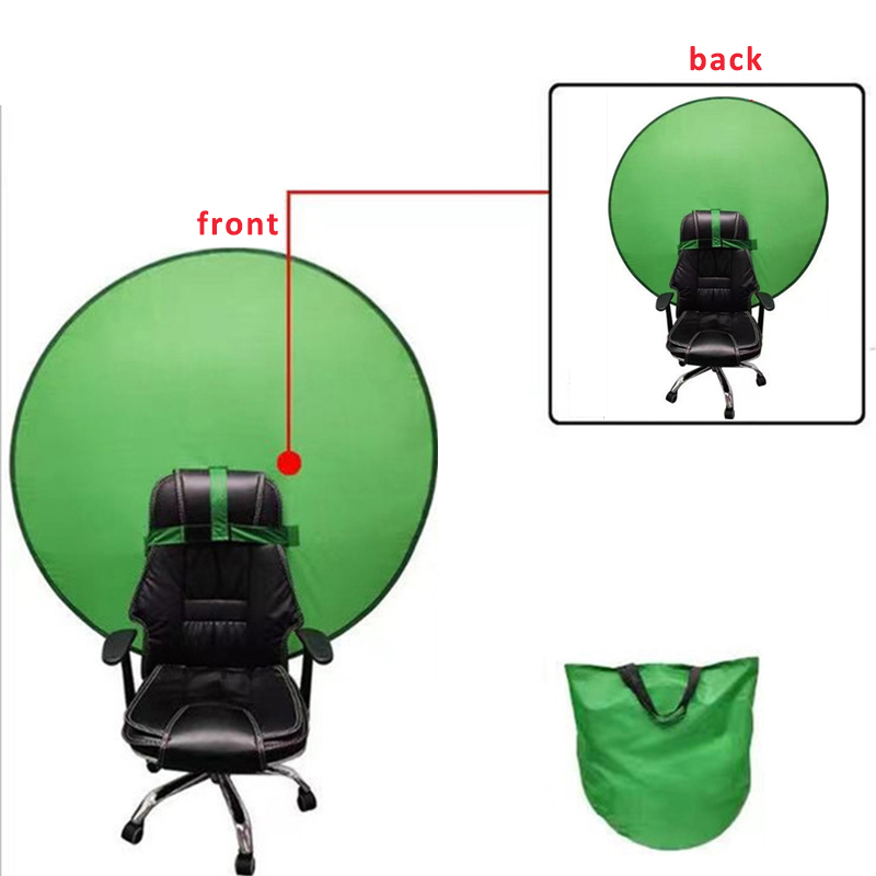 Toile de fond verte portable et pliable, sangle de chaise, pour Studio de photographie, 75/110/142cm: 75cm / green