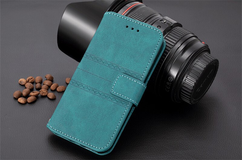 UEGO Luxury Flip Leather Wallet Camera Protective Solid Color Phone Case For iPhone 6 7 8 13 SE Shockproof Soft TPU Cover: For iPhone 6 / G1