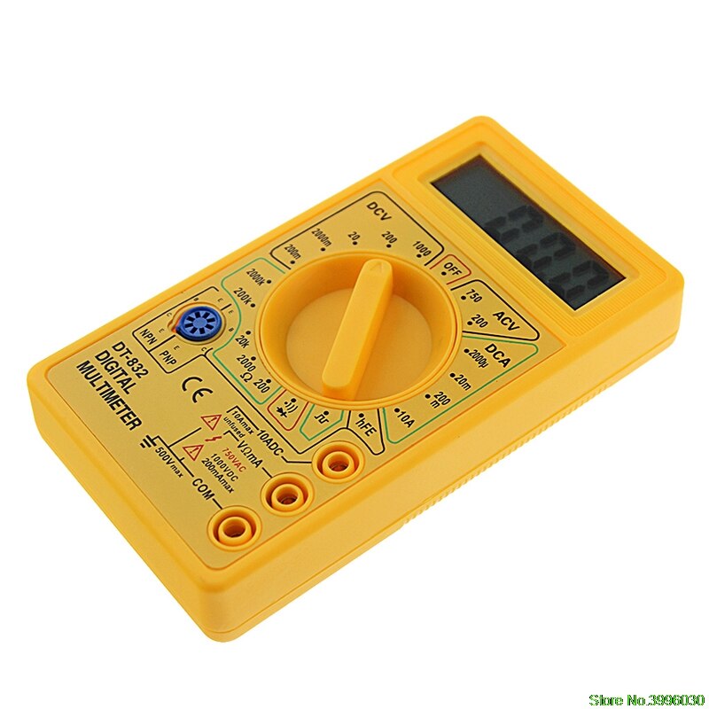 Dt832 digital multimeter lcd dc ac voltmeter ammeter ohm tester