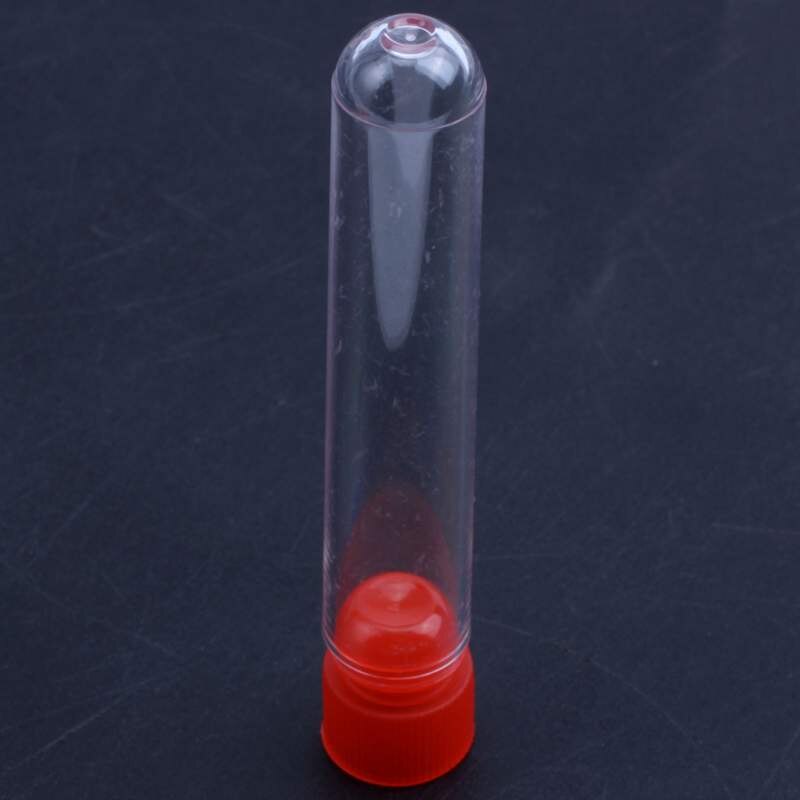20 stykker 60 * 12mm plastic centrifugerør plastik prøverør med skruehætte (rød)