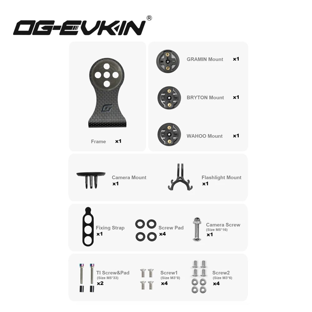 OGEVKIN Stuurpen Verlenging Carbon Computer Mount Houder Rack voor GPS/Fietscomputer/Camera/Licht Fietsaccessoires 3K Zwart