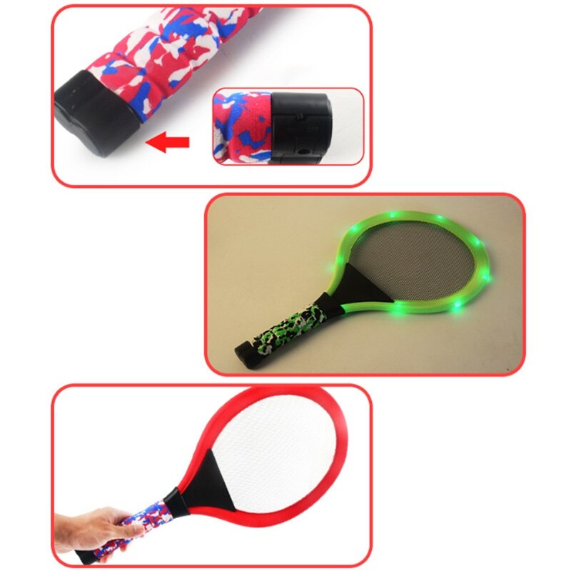 1 stk løb farve lys badminton ketcherdragt udendørs sportskamp lysende ketsjelegetøj