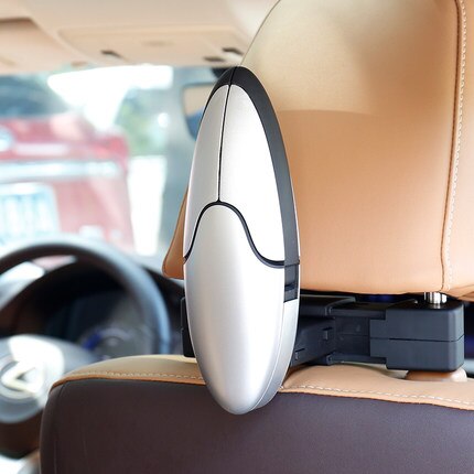 E-FOUR Auto Doek Hanger Achterbank Kleerhanger Hoofdsteun Auto Pak Hanger voor Jas Auto Jas Hanger Universal Vouwen haak: Silver