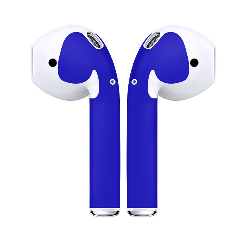 Effen Kleur zelfklevende Anti-kras Sticker Cover voor Appels Air-Pods Oordopjes: Blauw
