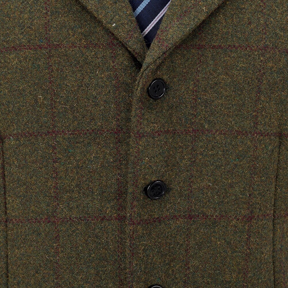 Herren Geschäft Armee GrüNe Weste Plaid Wolle einreiher Baumwolle Anzug Weste Weste Für Hochzeit Formale Weste Groomsmen