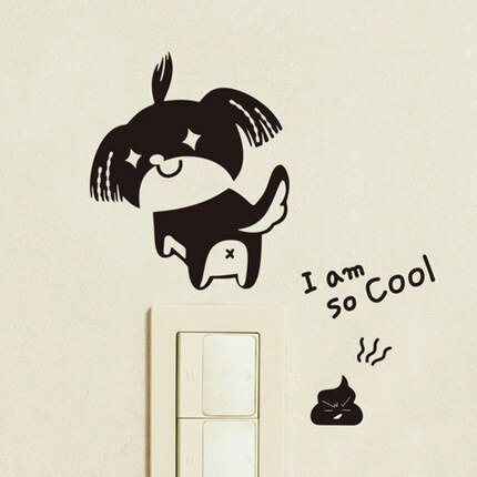 Cute dog Removable Art Vinyl Wall Stickers For Living Room Kids Room Wall Art MURAL