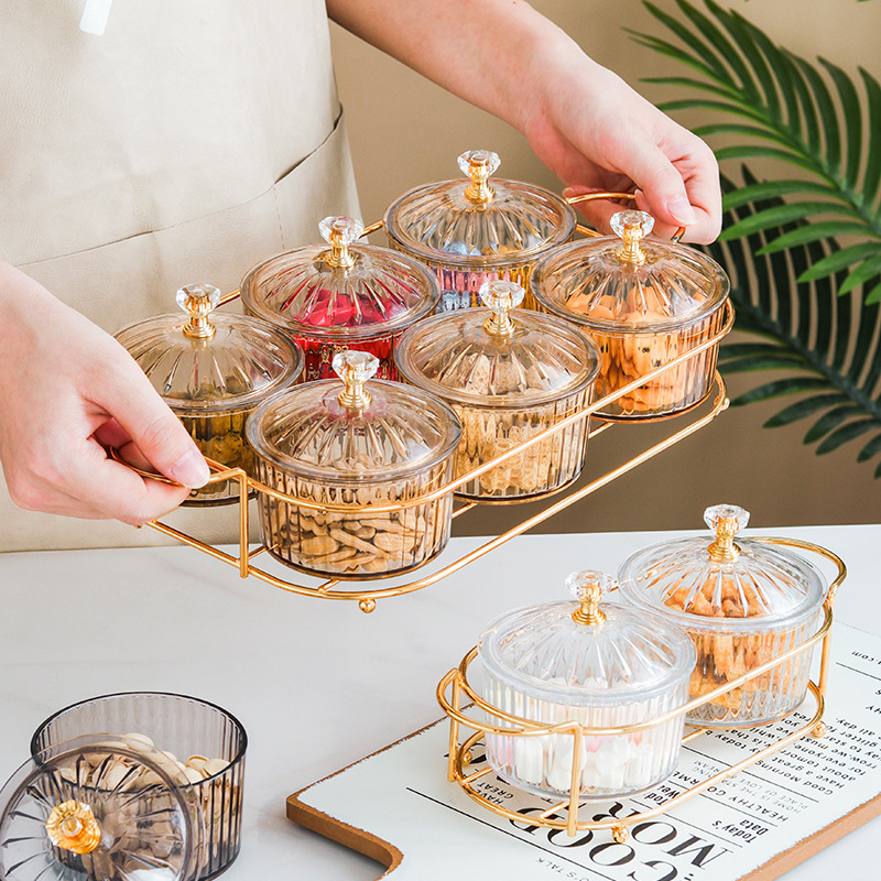 Snacks Portion Teller nordisch Obst Nachtisch Gläser Schüssel Mit Deckel Party Süßigkeiten Nüsse Salat Gerichte Platte Kuchen Lebensmittel Küche Platte
