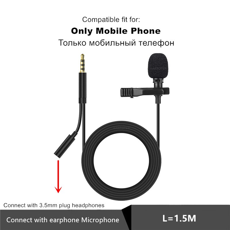 Doppio Mini portatile Lavalier microfono a condensatore Clip-on risvolto Mic cablato Mikrofo/Microfon per telefono per PC portatile: Style 2