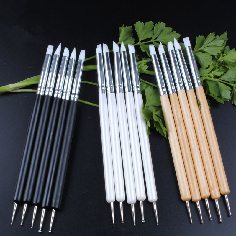 6 Kleuren 5 Stks/set Rvs Twee Hoofd Beeldhouwen Polymeer En Zachte Aardewerk Klei Tool Siliconen Modellering Art Shaper gereedschap