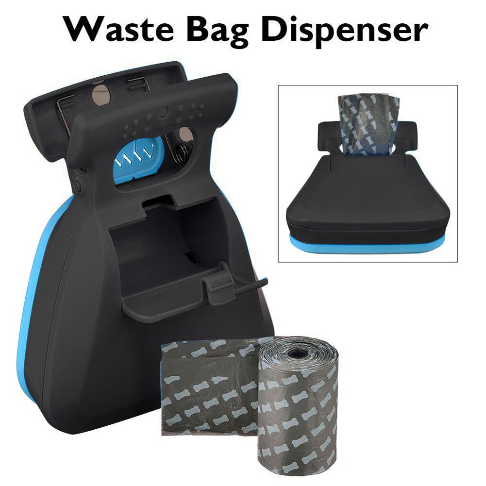 2 in 1 kæledyr pooper scooper  +(1 parti= 10 stk) poop poser sæt hund kat udendørs affald rengøring poop lort afhentning hund affaldspose dispenser