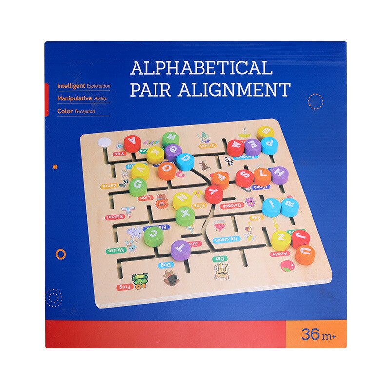 Holz Spielzeug Labyrinth Rutsche Rätsel Spielzeug für freundlicher freundlicher Baby Zahlen Buchstaben FrüHenne Bildungs Lernen Spielzeug für Kleinkind Junge Mädchen: B