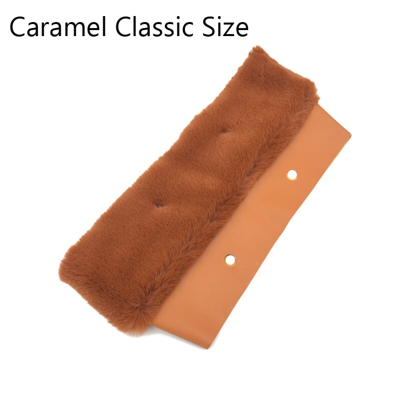 Fur Plush Trim for obag handbag Thermal Plush Decoration Fit for O bag Silicone bag Accessories women's handbags: Classic Caramel