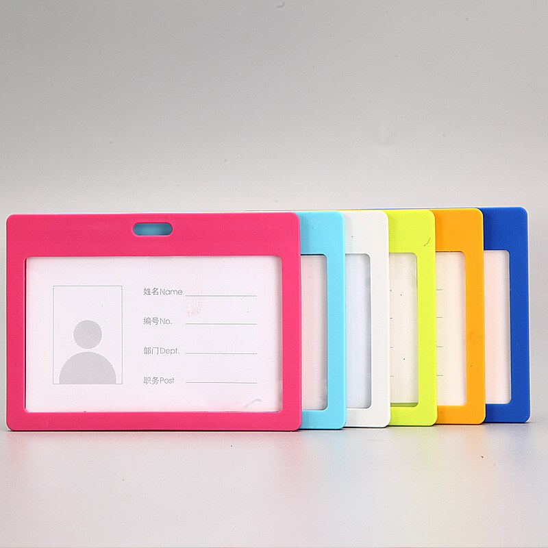 54*90mm Horizontal Work ID Card Holder for Company Staff Factory Workers Pass Bus Card Cover Case Employee Badge Holder