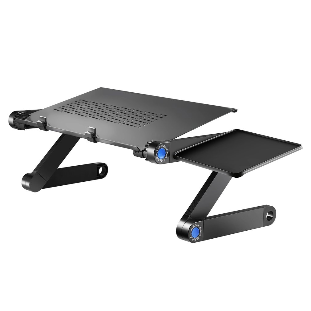 Adjustable Aluminum Alloy Laptop Desk Multifuctional Vented Foldable PC Table Stand With Mouse Pad