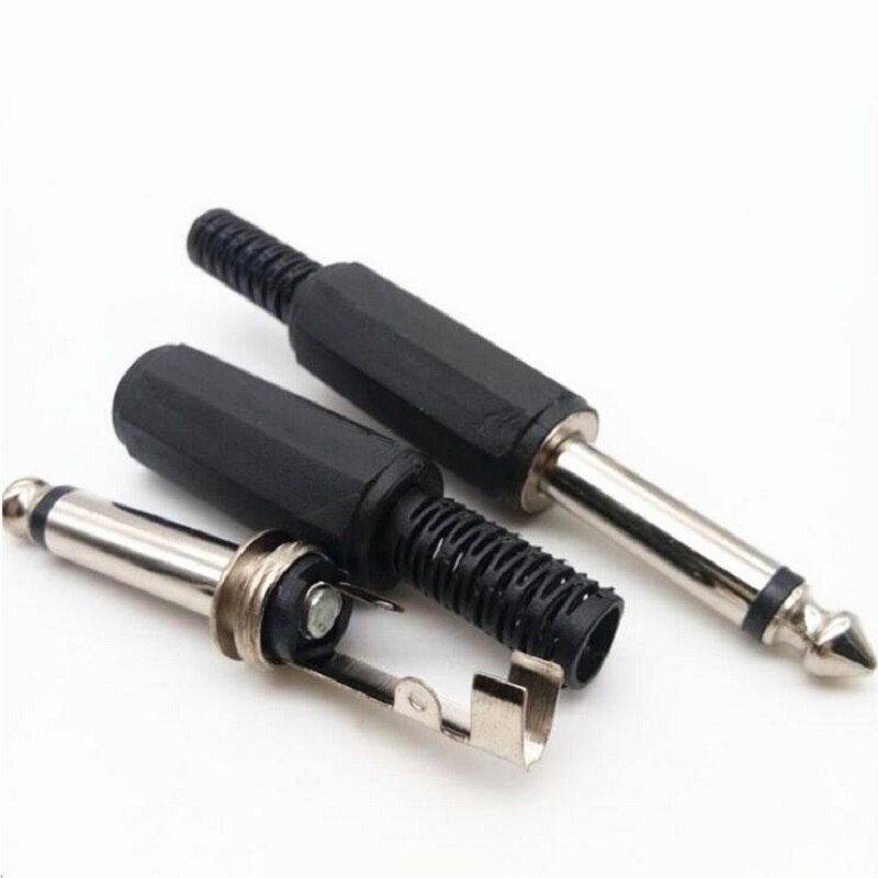 2/10/20PCS 6.35mm 2/3 pole Audio Jack Plug Hoofdtelefoon mannelijke Connector 6.35mm Stereo Headset jack Audio Kabel Aansluiting