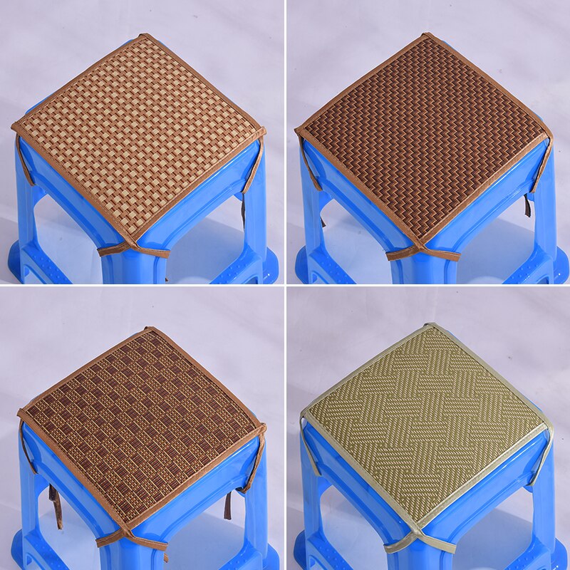 Esterilla cuadrada de ratán para niños, cojín fresco de verano, taburete para guardería, almohadillas para asiento, antideslizantes, transpirables, para casa, oficina, silla de comedor, antisuciedad C
