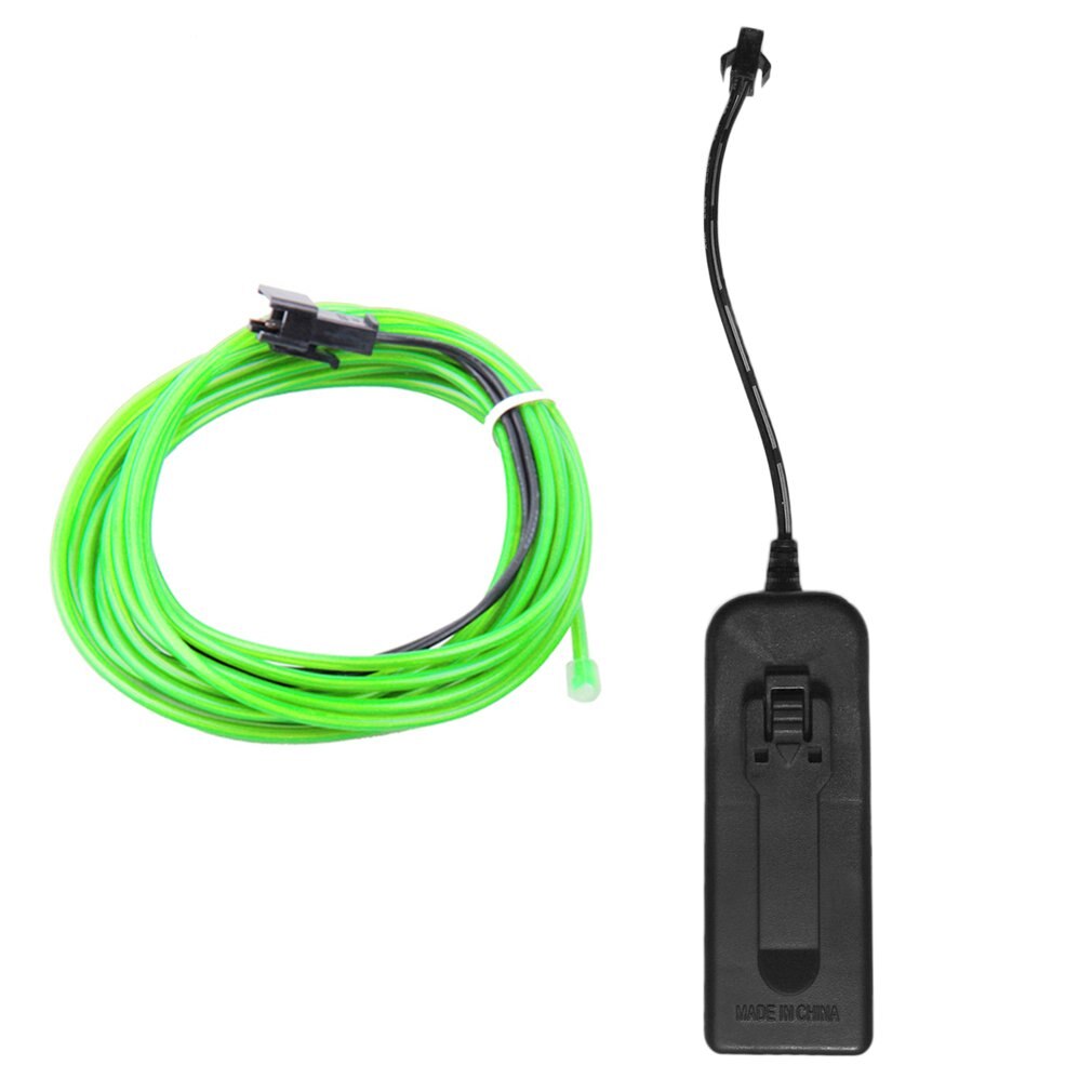 3M Flexible EL Wire Tube Rope Battery Powered Flexible Neon Light Car Party Wedding Decor With Controller LED Light: green