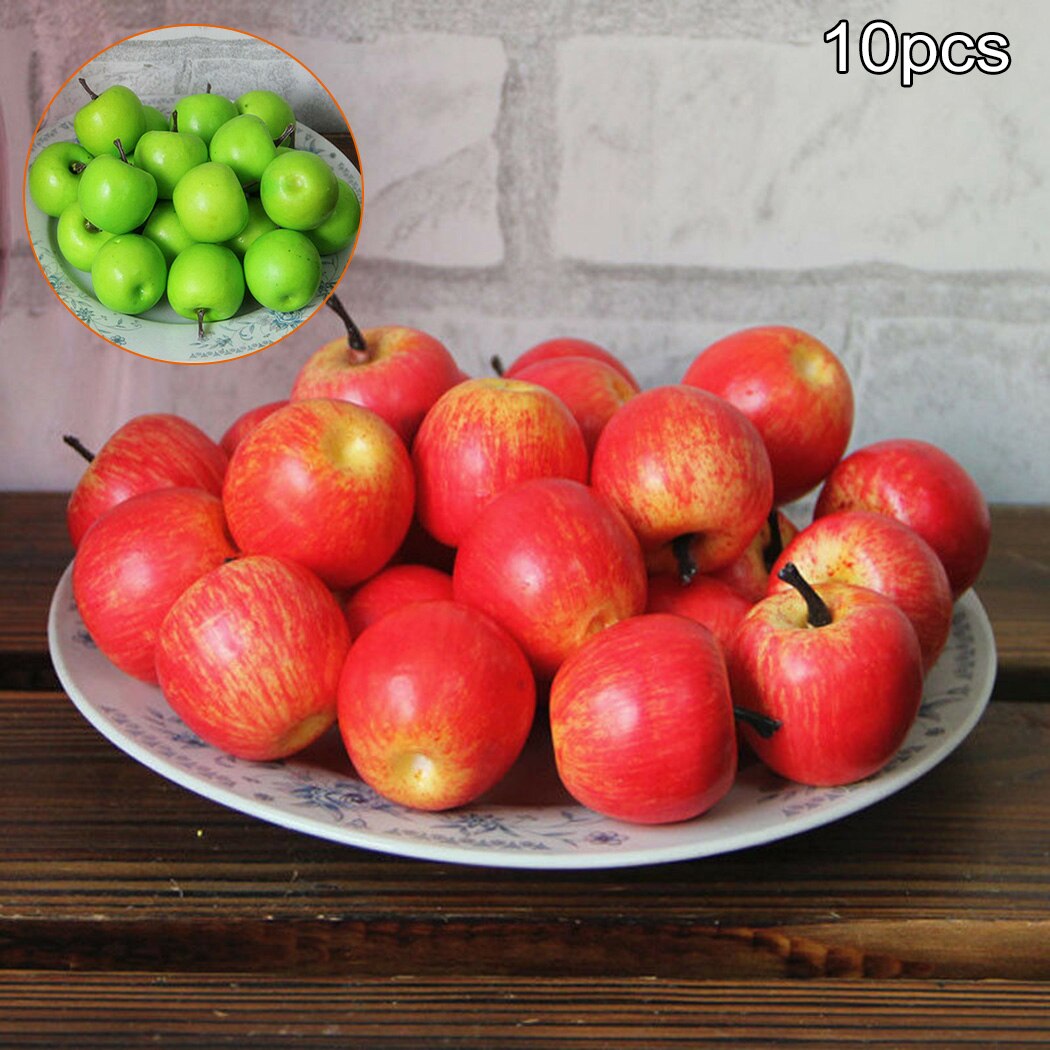 10 Pcs Artificial Foam Mini Apples Red Green Simulation Faux Fruit DIY Crafts Ornaments Photography Props Wedding Home Decor