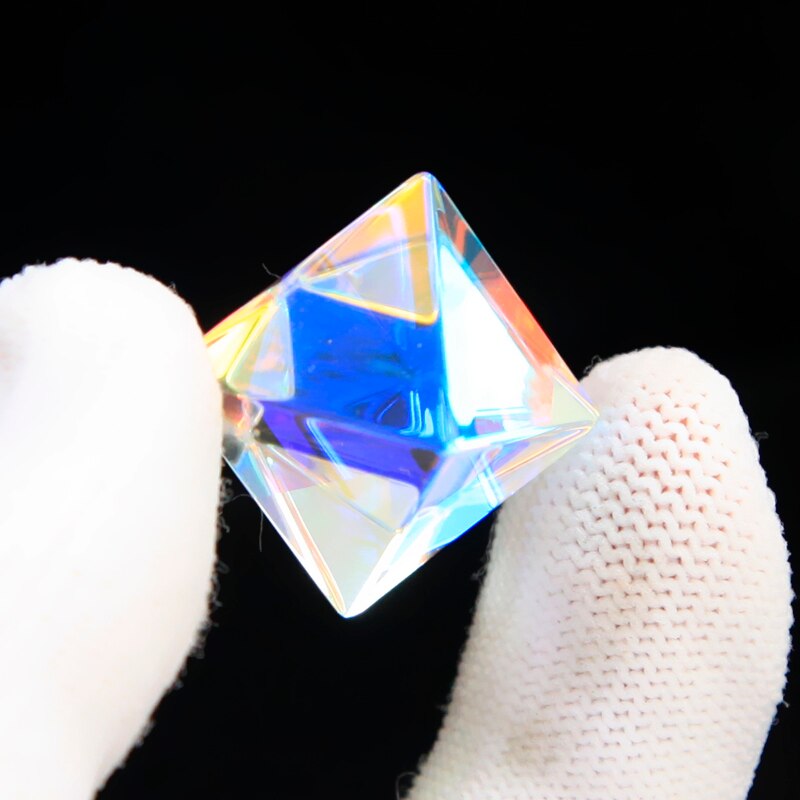 Instrumento de experimento óptico prisma multifacetado para niños, luz brillante de prisma arcoíris que combina vitrales, Prisma