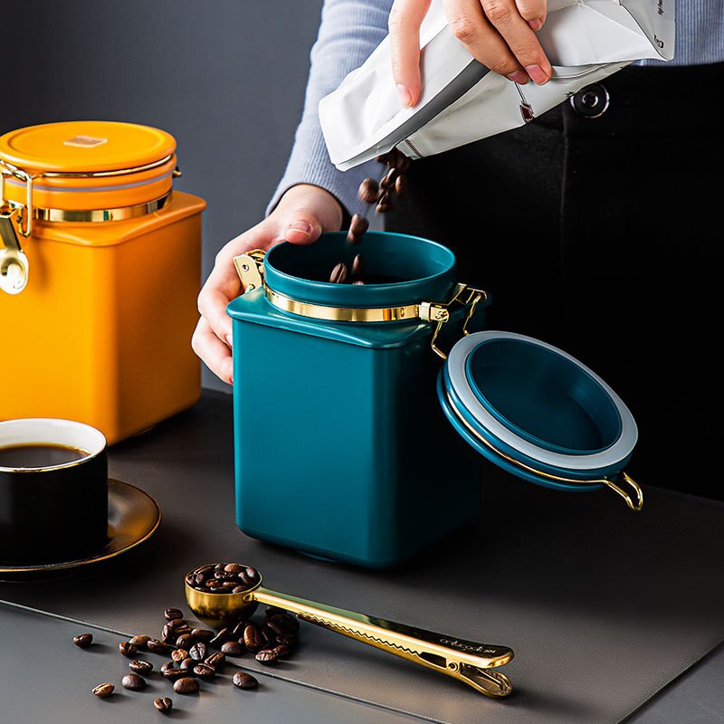 Sealed pot coffee bean pot one-way exhaust valve breathing storage pot tea snack dried fruit fresh-keeping pot coffee pot
