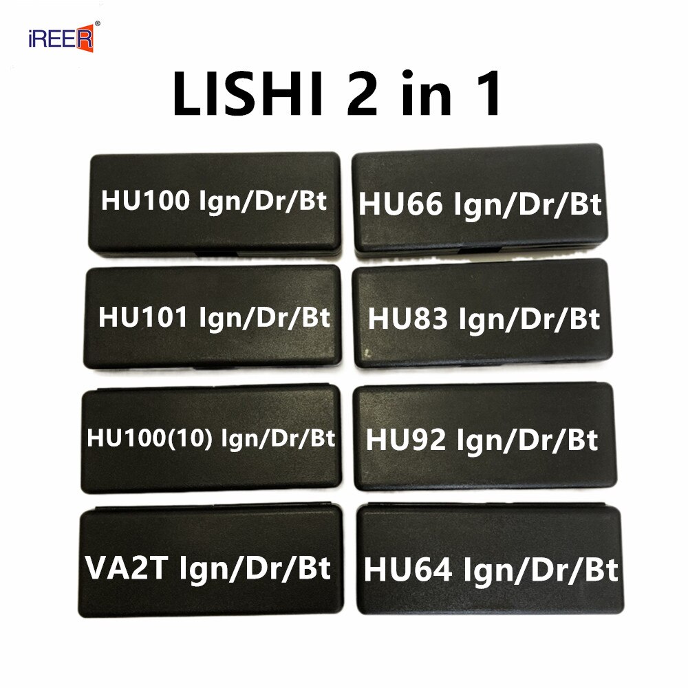 Originale Lishi 2 in 1 Decodificatore auto Fabbro Strumento HU100 HU100R HU101 HU66 HU83 HU64 HU92 HU100(10) taglio VA2T LISHI Strumenti