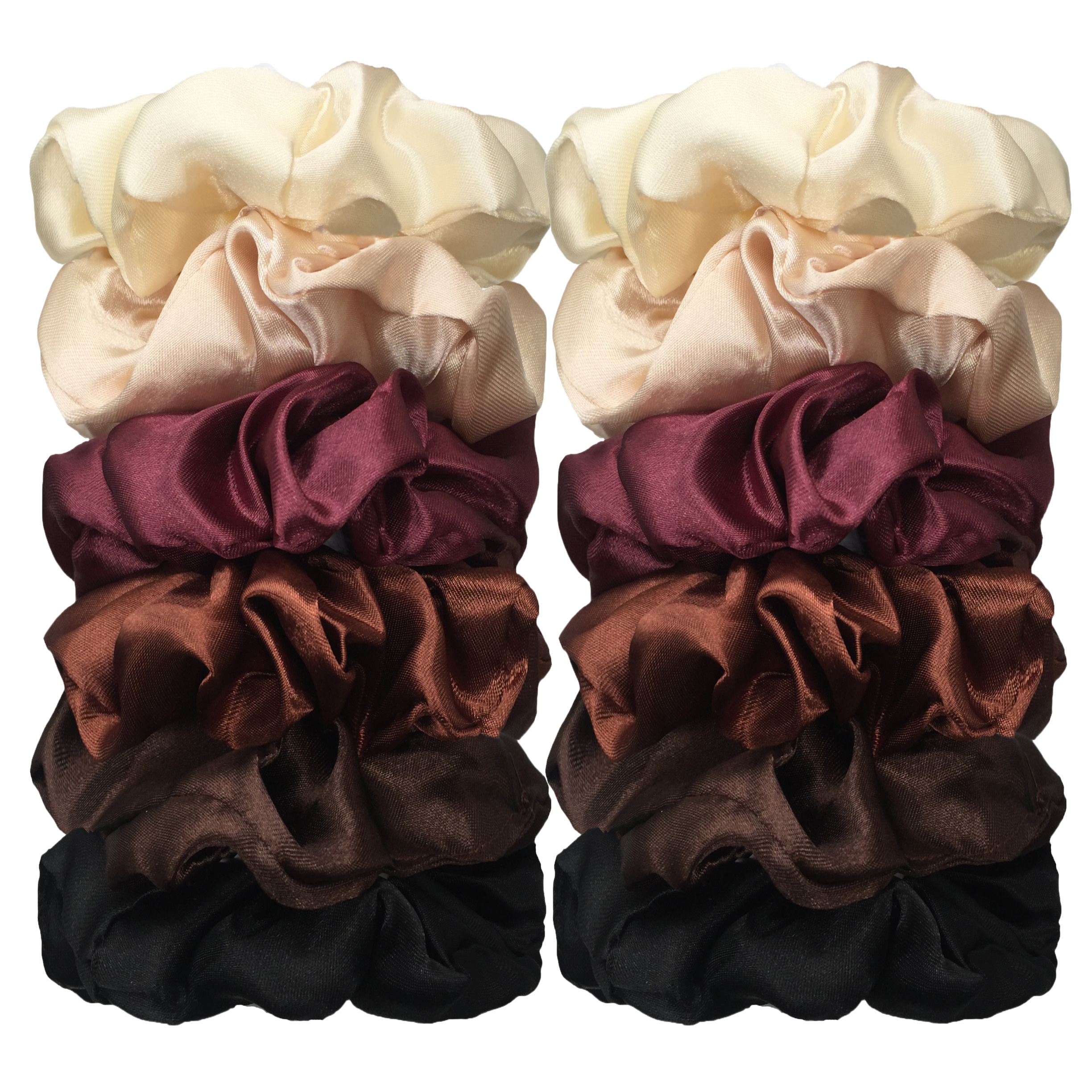 12pçs faixas de cabelo de cetim premium para intestino grosso para mulheres centenas de elásticos de tecido acessórios para cabelo: Verde