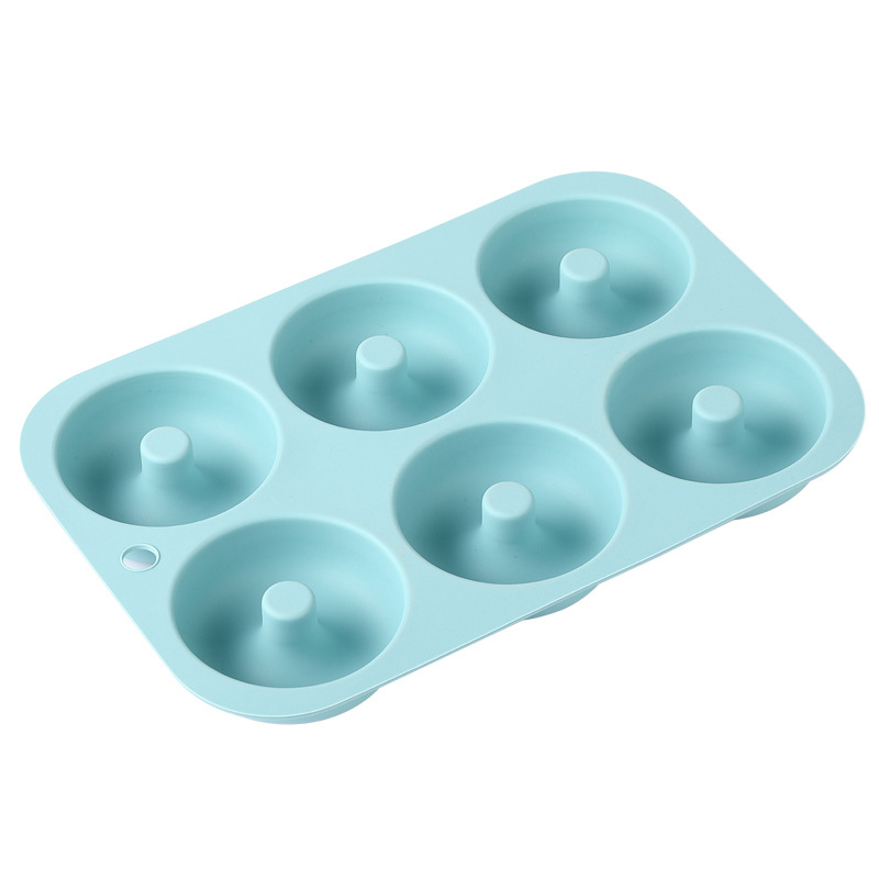 6Holes Baking Mold Food Grade Silicone Non-stick Donut Molds Chocolate Cupcake Pan DIY Muffin Kitchen Tool for Oven Bakeware: Chocolate