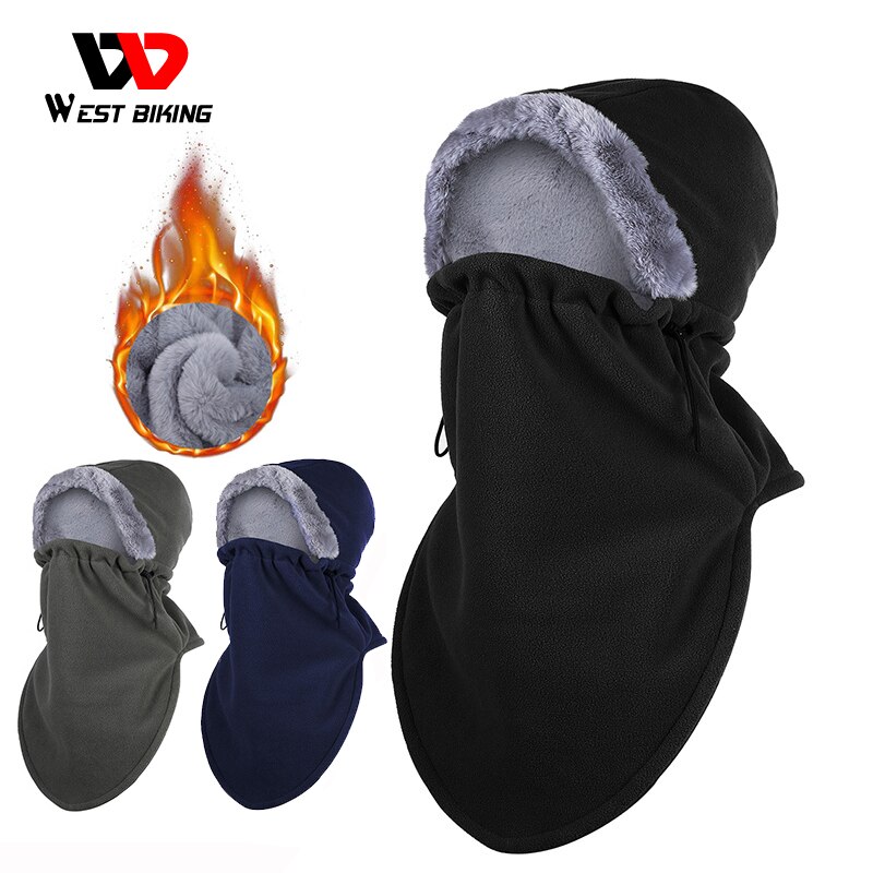 Ouest vélo hiver cyclisme chapeau pour homme vélo thermique polaire cou plus Ski Snowboard moto masque chapeau vélo chapeaux