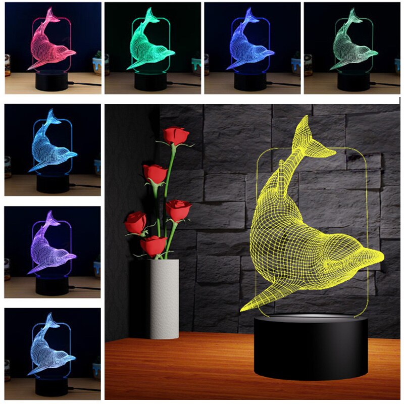 Akryl lampesokler usb kabel berøringsbryter moderne 3d ledet nattlampe sokkel 7 fargejuster lysende tilbehør