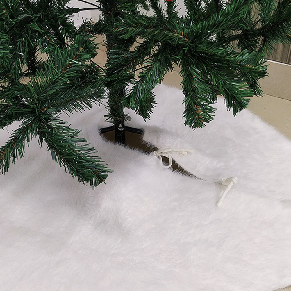 100Cm Wit Lange Pluche Xmas Boom Rok Zachte Sneeuw Base Vloerkleed Kerst Decoratie Rokken Voor Home Party levert