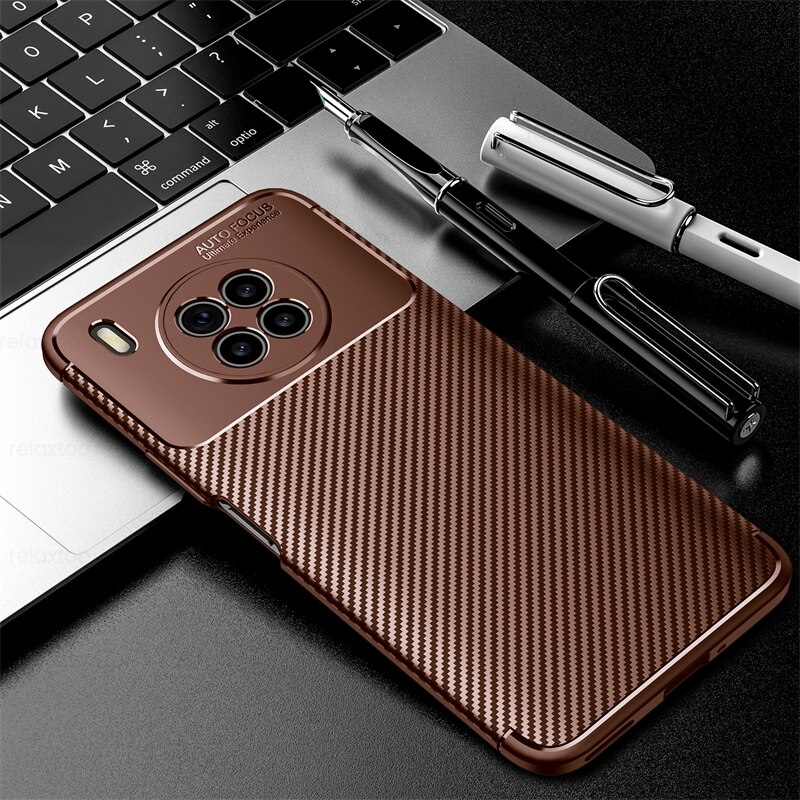 Voor Honor 50 Lite Case Matte Carbon Fiber Back Covers Honor 50 Honer Honar Xonor 50 Lite 50 Lite Licht soft Silicone Bescherm Coque