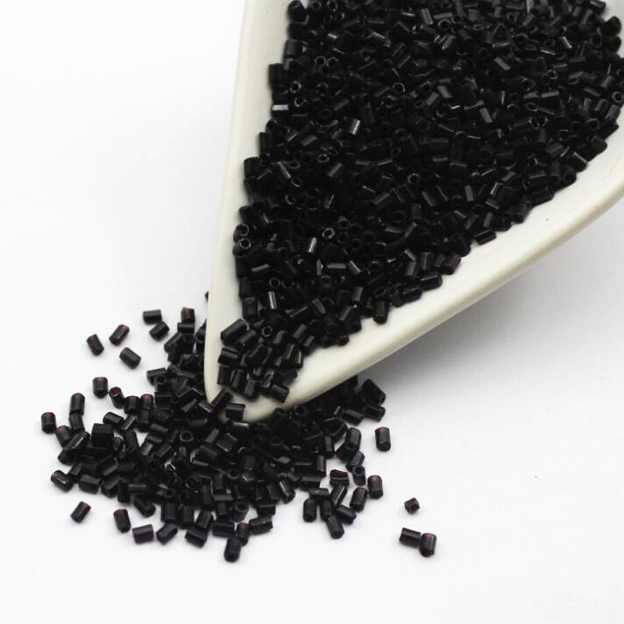 16g 1000pcs 2*3mm Metal Color Tube Garment Beads Loose Spacer Beads Cezch Glass Seed Beads Handmade Jewelry DIY Making Bead JS23: Black JS23M6