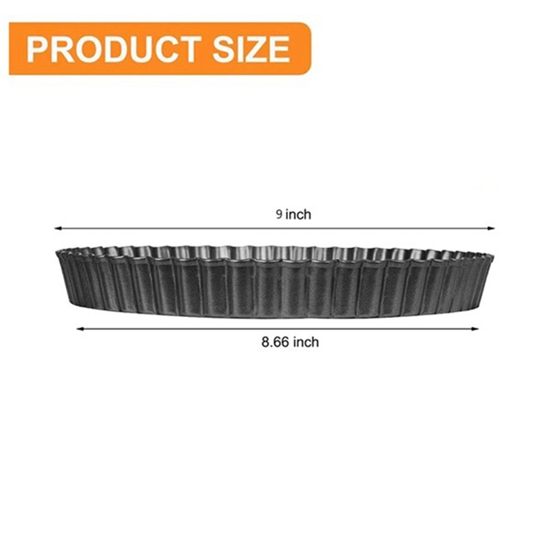 3PCS Non-Stick Removable Loose Bottom Quiche Tart Pan Round Pie Pizza Pan With Removable Base