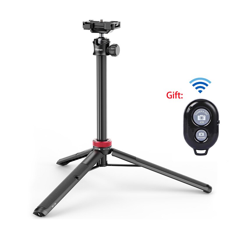 Ulanzi-trípode extensible de MT-44 para cámara DSLR, trípodes de Vlog con zapata fría, soporte de montaje de teléfono para micrófono, luz LED: Black