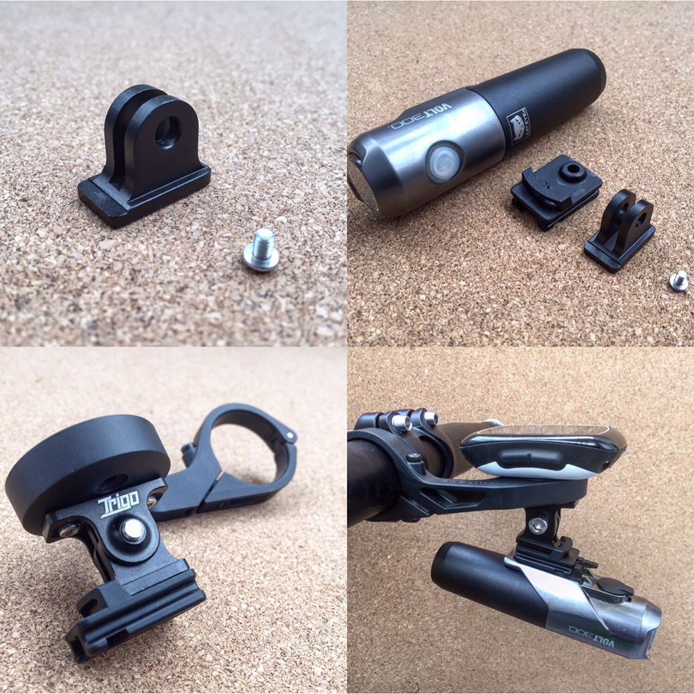Adapter til cykellampe til cateye volt 300 400 flash light tilslutning til garmin byton computer mount med gopro kamera adapter