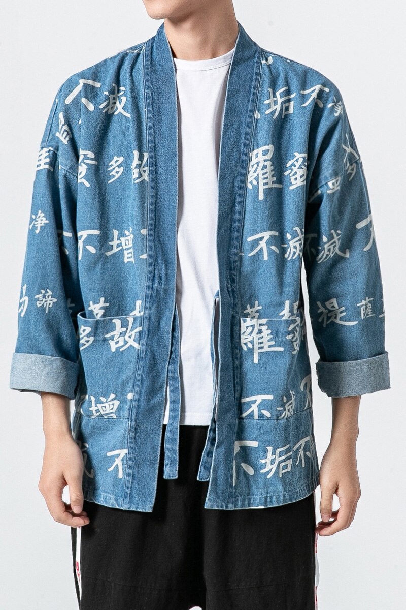Kimonojacka herr vintage open stitch jackor man vintage jeansjackor i kinesisk stil vindjacka plus storlek 5xl