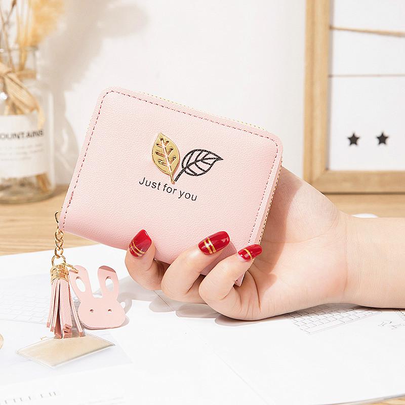 Frauen Kleine Brieftasche Pu Leder Geldbörse Kurze Walets Für Damen Münze Tasche Kupplung Tasche Minimalistischen Brieftasche Cartera De Mujer: rosa