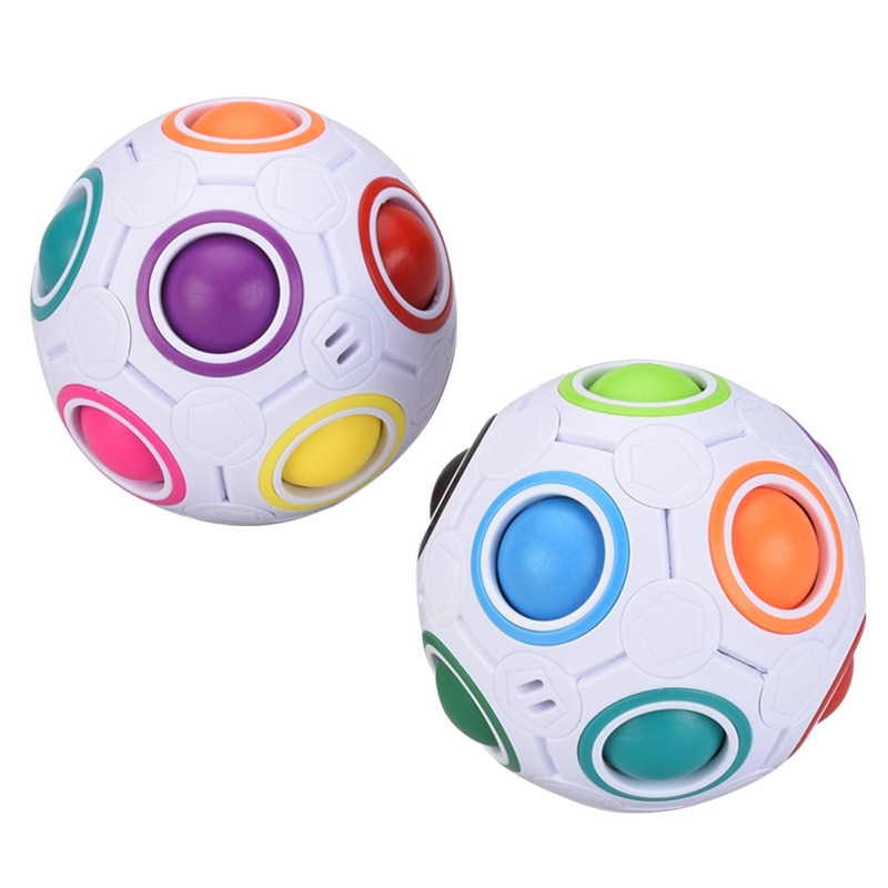 Creatieve Grappige Antistress Figet Speelgoed Volwassen Stress Reliever Regenboog 3D Magische Bal Voetbal Kubus Puzzel Kids Kleur Educatief Speelgoed