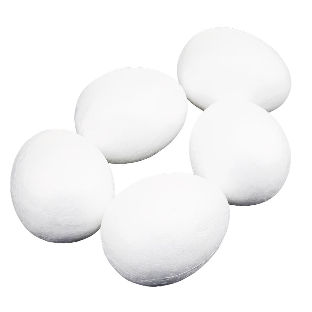 5Pcs White Modelling Craft Polystyrene Foam Eggs 10cm Modelling Craft Polystyrene Foam Eggs DIY Christmas Tree