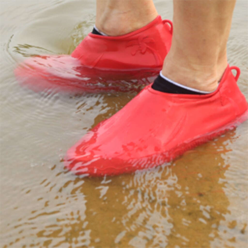 1 par gummi vandtætte regnsko dækker skridsikre genanvendelige gummistøvler overshoes udendørs regntæt vandreture skridsikker sko