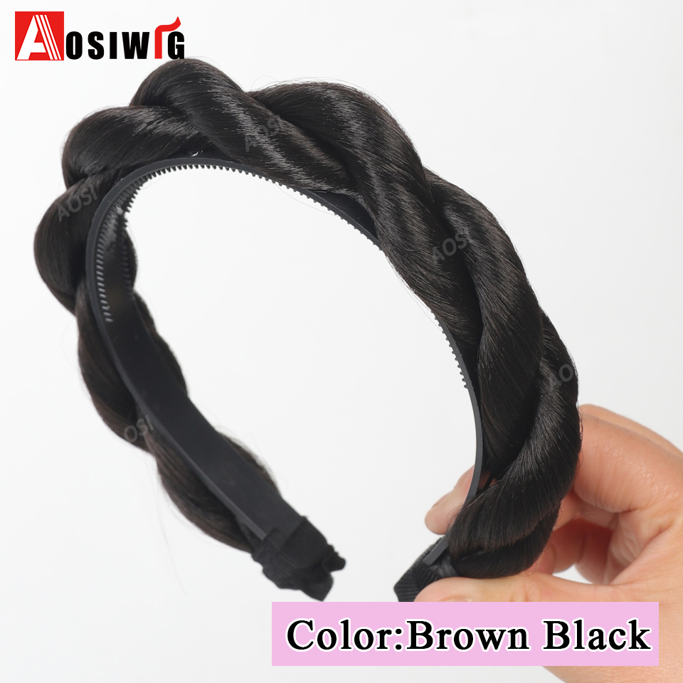 Synthetische Fishbone Geflochtene Stirnband Haar Gürtel Geflochtenes Haarband Böhmischen Stil Frauen Frisur Haarteile Kopfbedeckung Zubehör Bl: Armee Grün