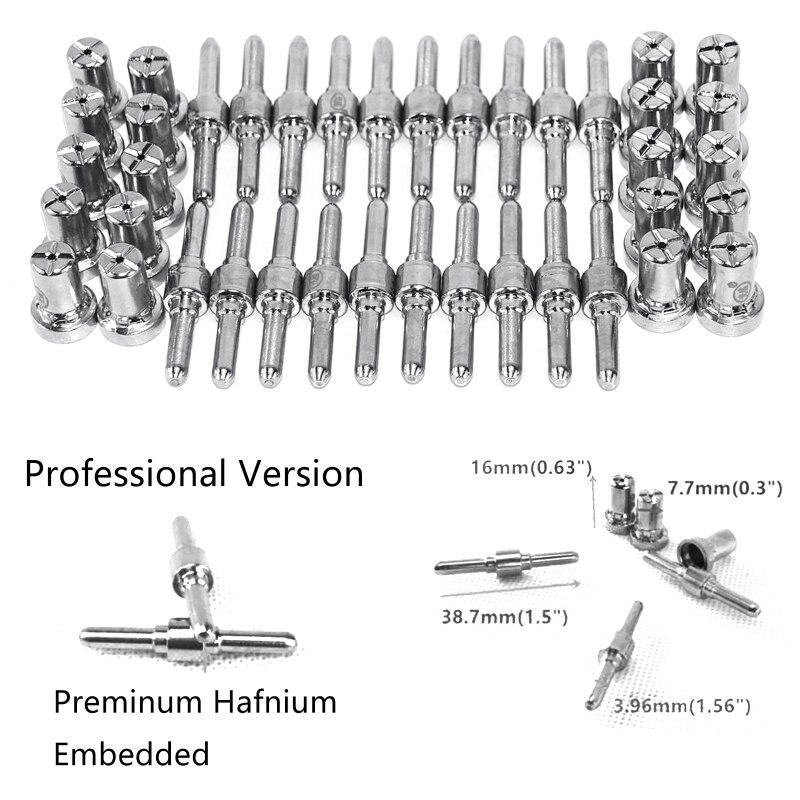 40pcs Plasma Cutting Torch Consumable Cutting Extended Long Plasma Cutter Kit 40A PT31 Plasma Torch Tip Electrode Nozzle