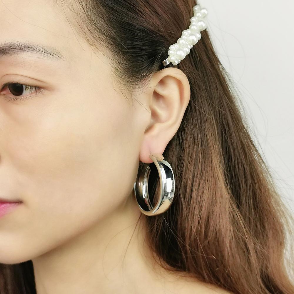 Chunky Hoop Earrings For Women Statement Metal Earrings Party Jewelry Big Thick Earrings UKMOC