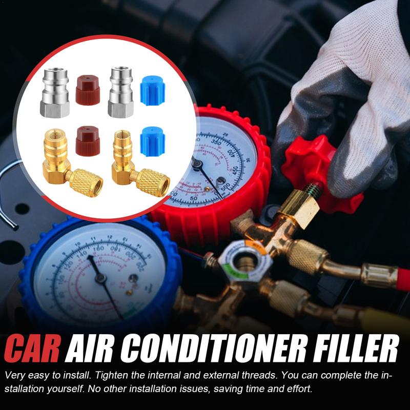 Kit de Adaptadores AC R134A, Acoplador Rápido, Adaptador de Válvula, R12 para R134a, Alta e Baixa Pressão, Ar do carro