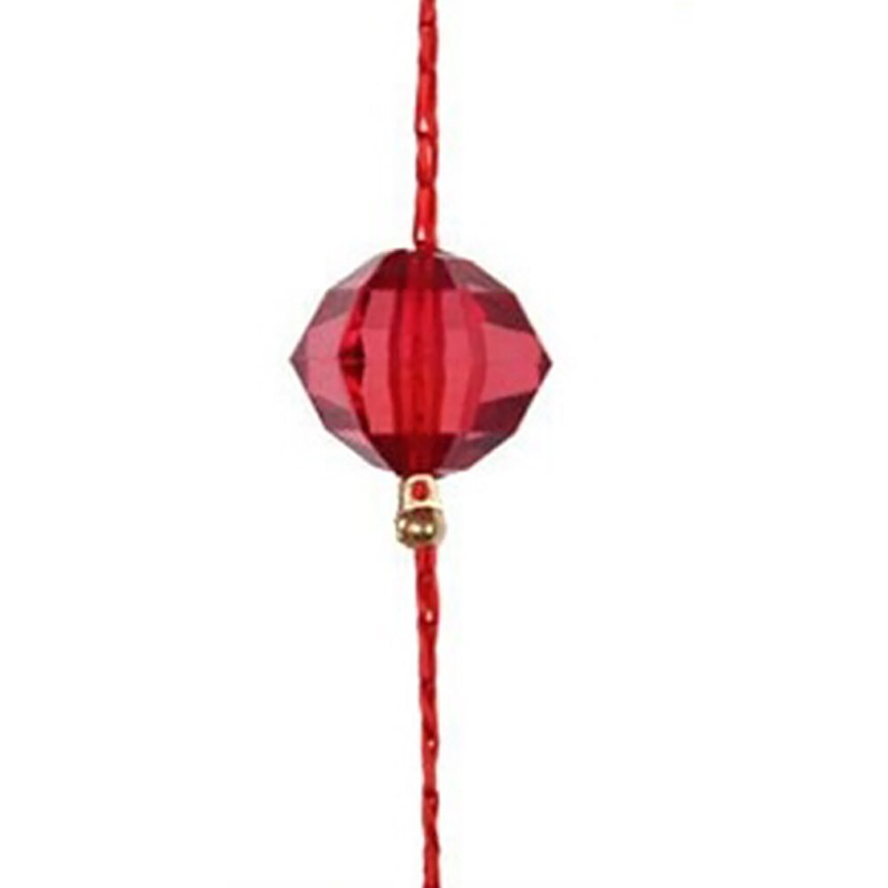 Cortina de borlas con cuentas de cristal, divisor de seda para ventana y puerta, Panel de cenefa, decoración para en casa: Red