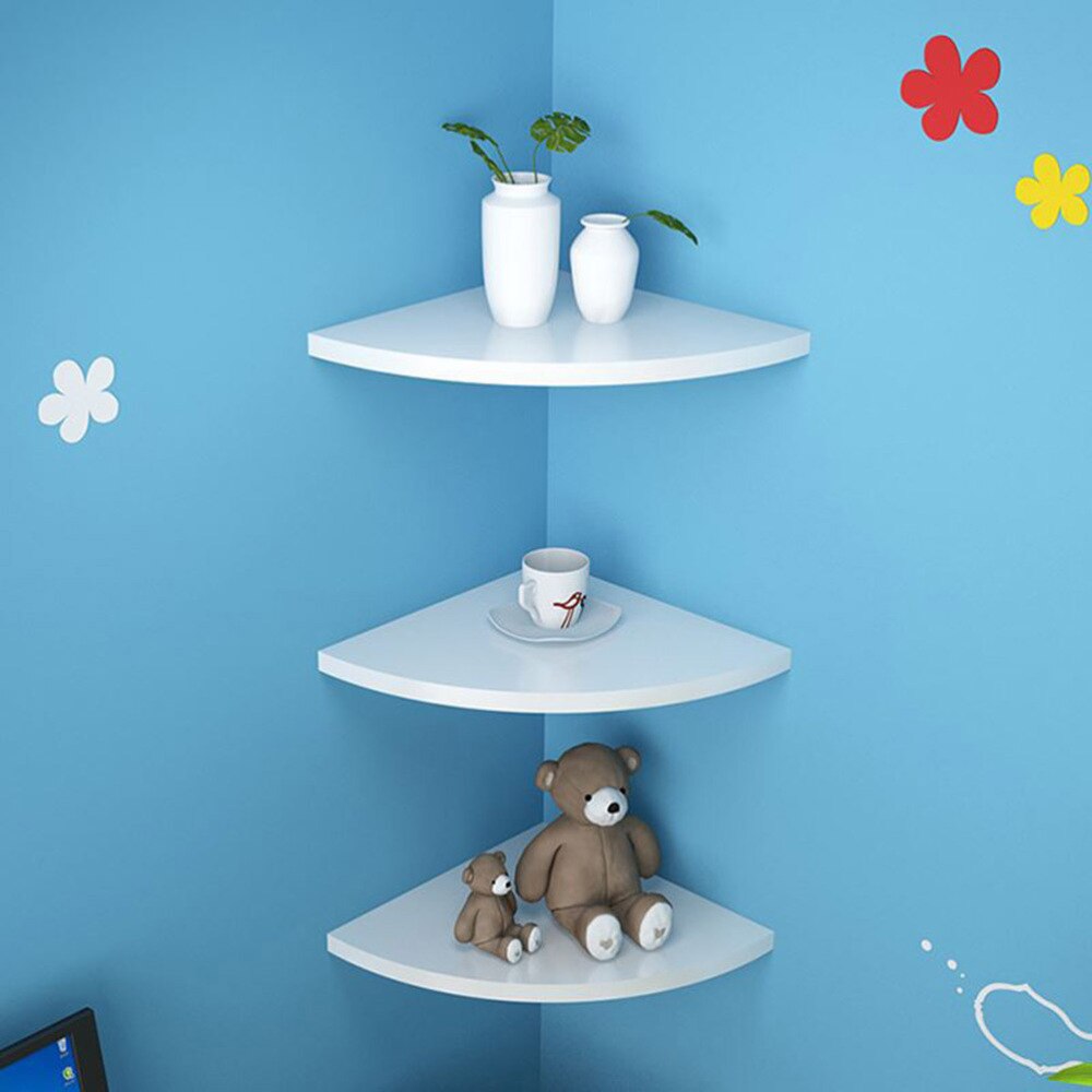 1 set decoratieve hoekboekenplanken, zwevende planken en displayrekken voor de slaapkamer