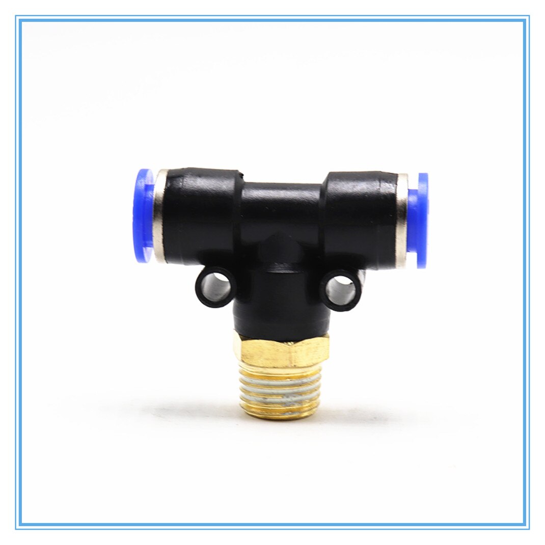 Air Connector Fitting T Shape Tee 12mm-4mm Hose Pipe to 1/8&quot; 1/4&quot; M5 3/8&quot; 1/2&quot; BSP Male Thread Pneumatic Coupler
