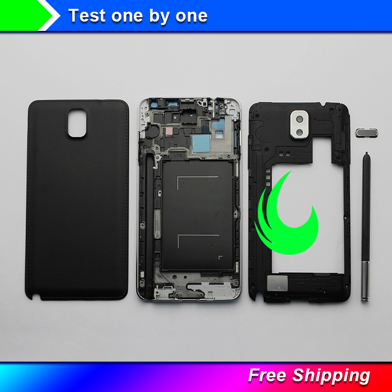Full Phone Housing Case + Back Cover + Middle Frame + Stylus for Samsung Galaxy Note 3 N9005