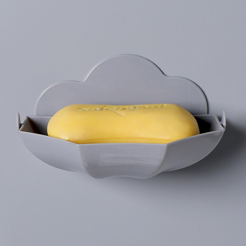1Pc Cloud Zeephouder Wall Mounted Opknoping Badkamer Douche Zeepbakje Douche Platen Zeep Opslag Afvoer Plastic Zeepbakje rack: D