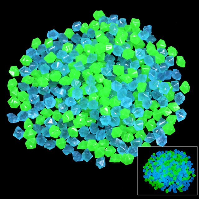 300Pcs 14mm Aquarium Glow Rocks Luminous Stones Glow in The Dark Pebbles Home Garden Decoration Outdoor Yard Lawn Path Decor: mix2